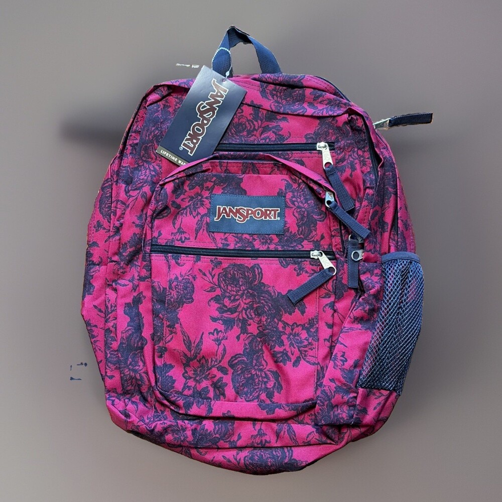 NWT JanSport Big Student Backpack, Navy Moonshine Vintage Floral